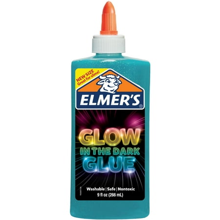 Elmer’s 9oz. Glow-in-the-Dark Liquid Glue, Washable, Blue, Great for Making (Best Glue For Cement)