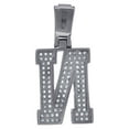 thumbnail image 2 of 925 Sterling Silver Unisex Cubic Zirconia Initial Letter N Charm Pendant Necklace 30.3x13.8mm Wide Pendant for Women, 2 of 2