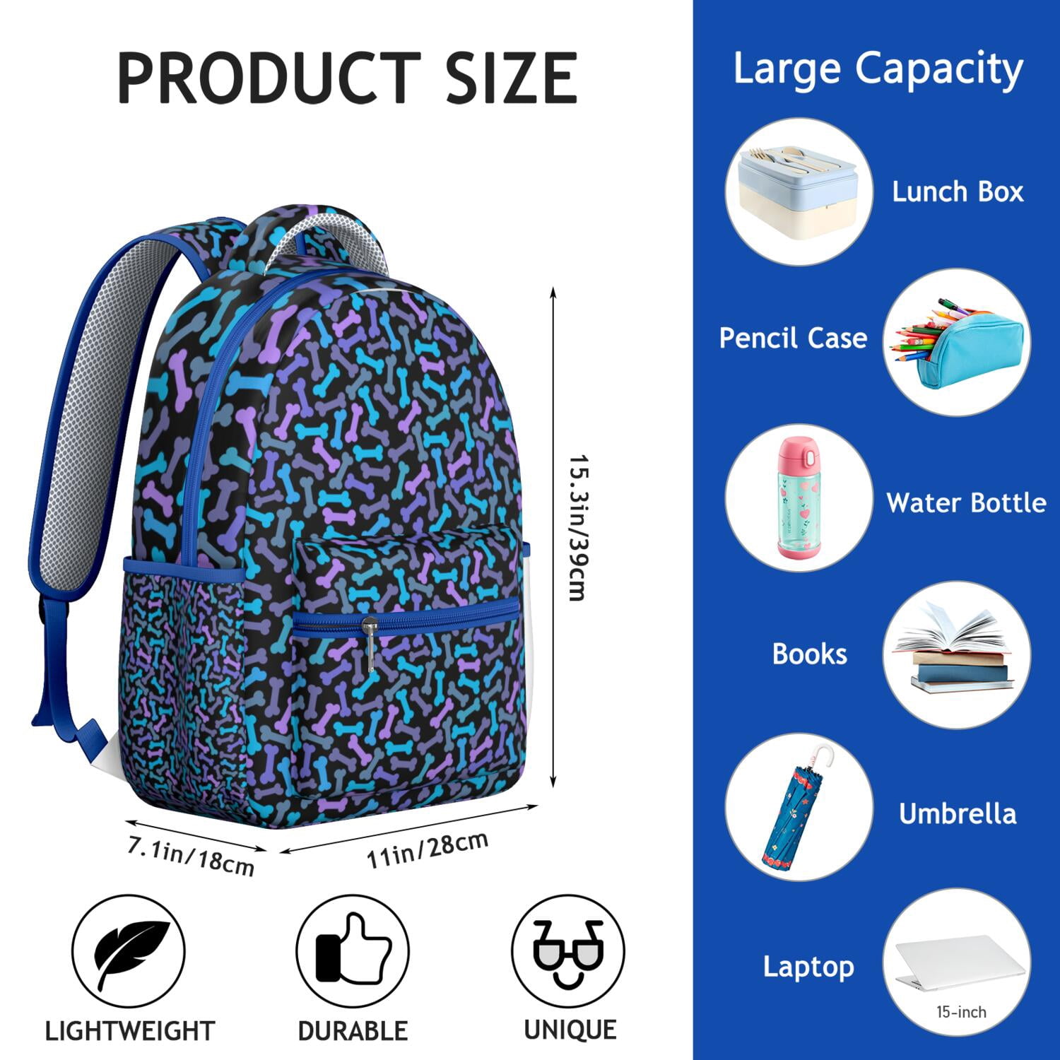 "Pet Themed Backpack with Dog Design - Waterproof Lightweight School Bag for College Students, Cute Laptop Backpack, Multi-Pocket Daypack for Work & Travel"