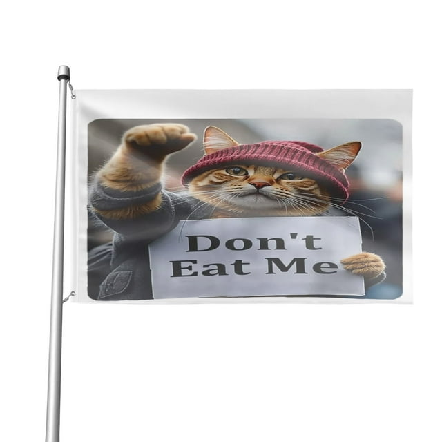 Bandera para exteriores "No me coman gatos" para Trump 2024, 4,85 x 8 pies, pancarta para exteriores, bandera de doble cara para casa, jardín, patio, desfile, decoración de fiesta, tapiz de pared