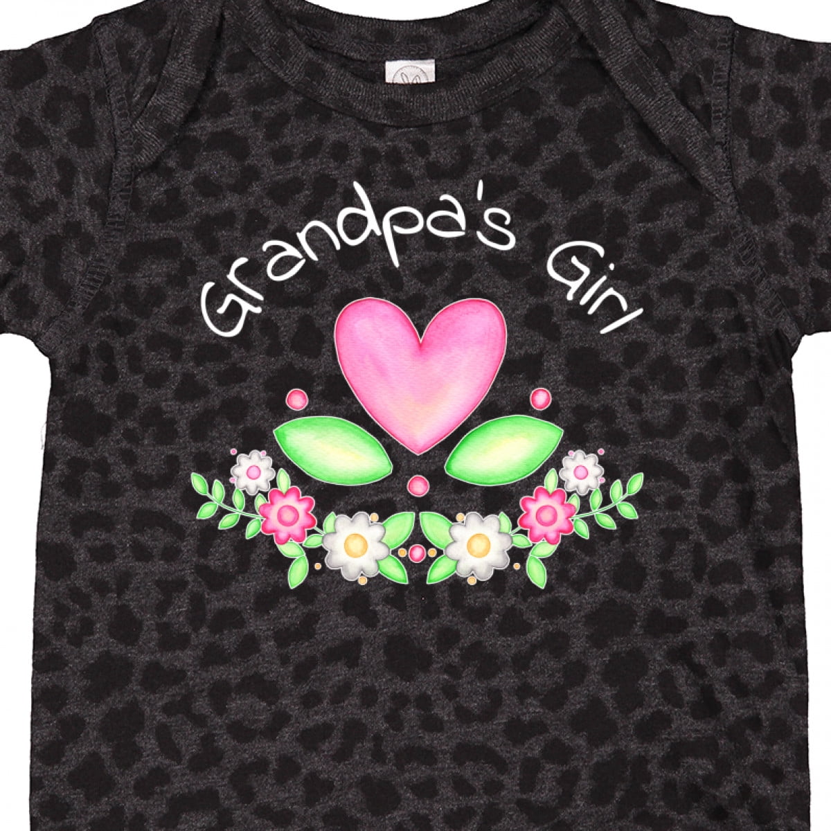 Inktastic Grandpa's Girl Heart Flowers Girls Baby Bodysuit