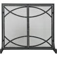 thumbnail image 1 of Dagan AHS185 Silver Rivet Design Panel Screen with Doors, Black & Silver, 1 of 1