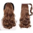 thumbnail image 1 of Extensions de Cheveux de Queue de Cheval Blonde, Extension de Queue de Cheval d'Ampm 18 "Longue Enveloppe Ondulée Autour de la Queue de Cheval Résistant à la Chaleur Postiche Synthétique pour les Femmes Brun Foncé, 1 of 8