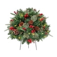 thumbnail image 2 of Christmas Holiday Planter Filler, Battery Operated Pre-Lit Artificial Christmas Trees with LED Lights, Outdoor Pathway Christmas Tree with Red Berries Pine Cones for Porch Driveway Yard Garden Decor, 2 of 9