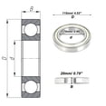 thumbnail image 4 of Unique Bargains 6015ZZ & Deep Groove Ball Bearings 75x115x20mm 1 Pc Lubricated Bearings Scooter Skateboard Wheel, 4 of 6