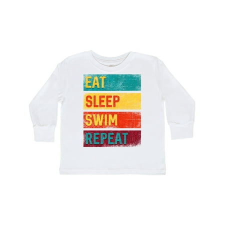 

Inktastic Swimming Eat Sleep Swim Repeat Gift Toddler Boy or Toddler Girl Long Sleeve T-Shirt