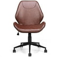 thumbnail image 5 of Gymax Office Home Leisure Chair Mid-Back Upholstered Swivel Height Adjustable Rolling, 5 of 10