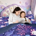 thumbnail image 5 of Manfei Colorful Axolotl 7-Piece Twin Bedding,Sealife Amphibian Bedding Comforter Set,Navy Blue Reversible, 5 of 7