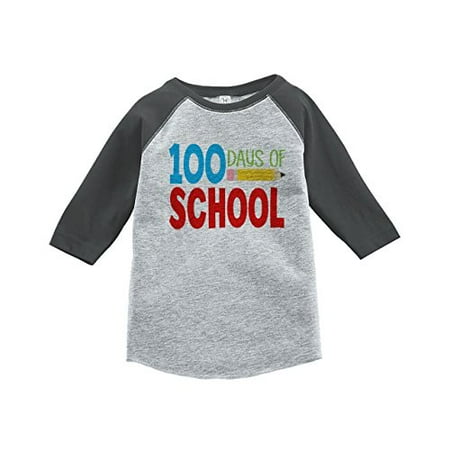 

Custom Party Shop Kids 100 Days of School Grey Baseball Tee