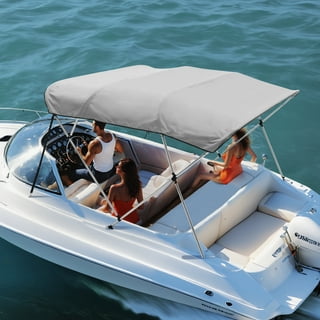 SKYSHALO 4 Bow Bimini Top Boat Cover 900D Polyester Canopy Aluminum Frame 91"-96" W