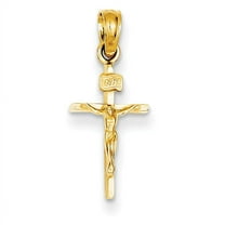 Finest Gold 14K Yellow Gold Small Inri Crucifix Pendant
