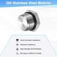 thumbnail image 2 of 2-Pack Outer Hex Head Thread Pipe Plug Fitting, 1/2 NPT Male 304 Stainless Steel Solid Thread Bung Plug with Sealing Ring, 2 of 6