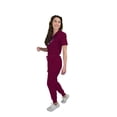 thumbnail image 3 of Green Town Scrubs for Women Scrub Set - Slim Fit Jogger Pant and Tuck-In V-Neck Top, 5 Pockets, Easy Care Uniform, 3 of 7