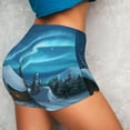 thumbnail image 5 of Yiaed Mountain Cottage In Snow Print Women's Athletic Shorts Running Shorts Sporty Short High Waisted Elastic Workout Shorts for Yoga Gym Running & Sports -XX-Large, 5 of 8