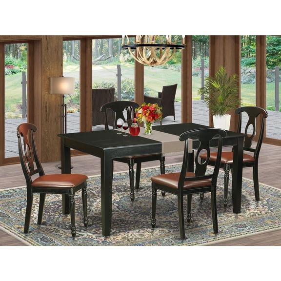 Modern Dining Table Set - Table with 4 Chairs - Solid Wood Kitchen Table