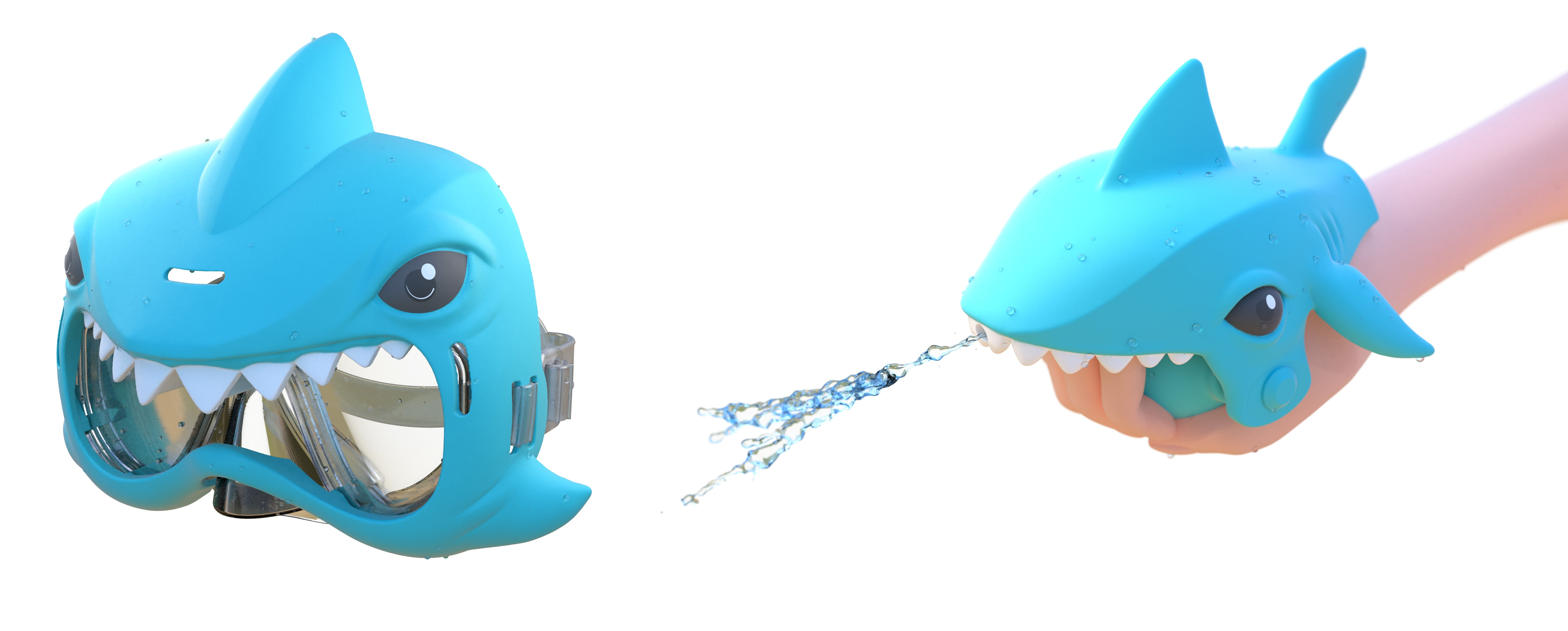 Details about   Shark Goggles Swim Mask & Shark Water Gun Combo Kids Aqua Creatures New Pool Toy 