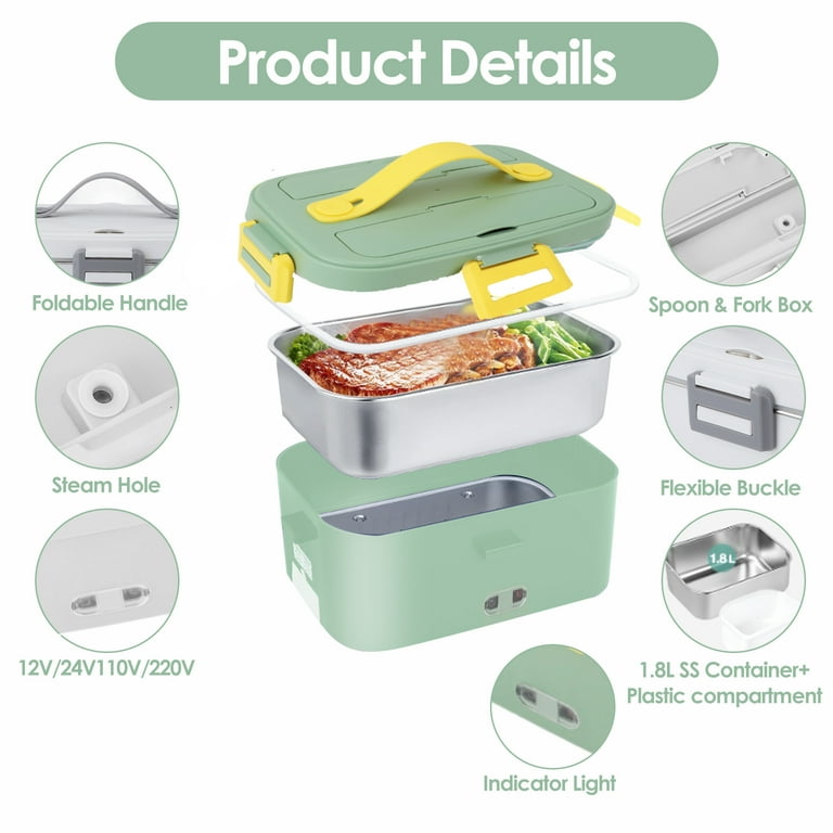 Electric Lunch Box Food Heater, Portable Food Warmer, Hot Lunch 