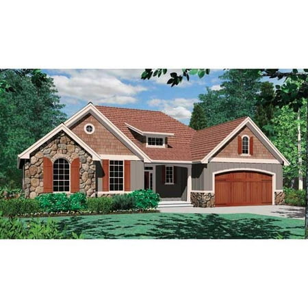 TheHouseDesigners 4582 Craftsman  House  Plan  with Crawl  