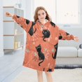 thumbnail image 5 of BZSMCE Wearable Blanket Hoodie Fashion Jet Cat Coral Bloom Home Wear, 5 of 7