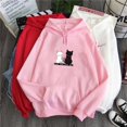 thumbnail image 1 of Nueva Moda De Las Mujeres Caliente tops Otoño Invierno Casual Abrigo Con Capucha Suelta Sudadera Gato Patrón Jersey, 1 of 4