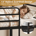 thumbnail image 4 of Seizeen Full Bunk Bed, Full over Full Metal Bunk Bed, 78" * 56" Modern Retro Full Size Bunk Bed Frame with Ladder and Safety Guardrails for Teens Adults, Black, 4 of 8
