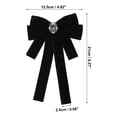 thumbnail image 3 of Unique Bargains Bowknot Ribbon Bow Brooch Neck Tie Black Grey Crystal, 3 of 6
