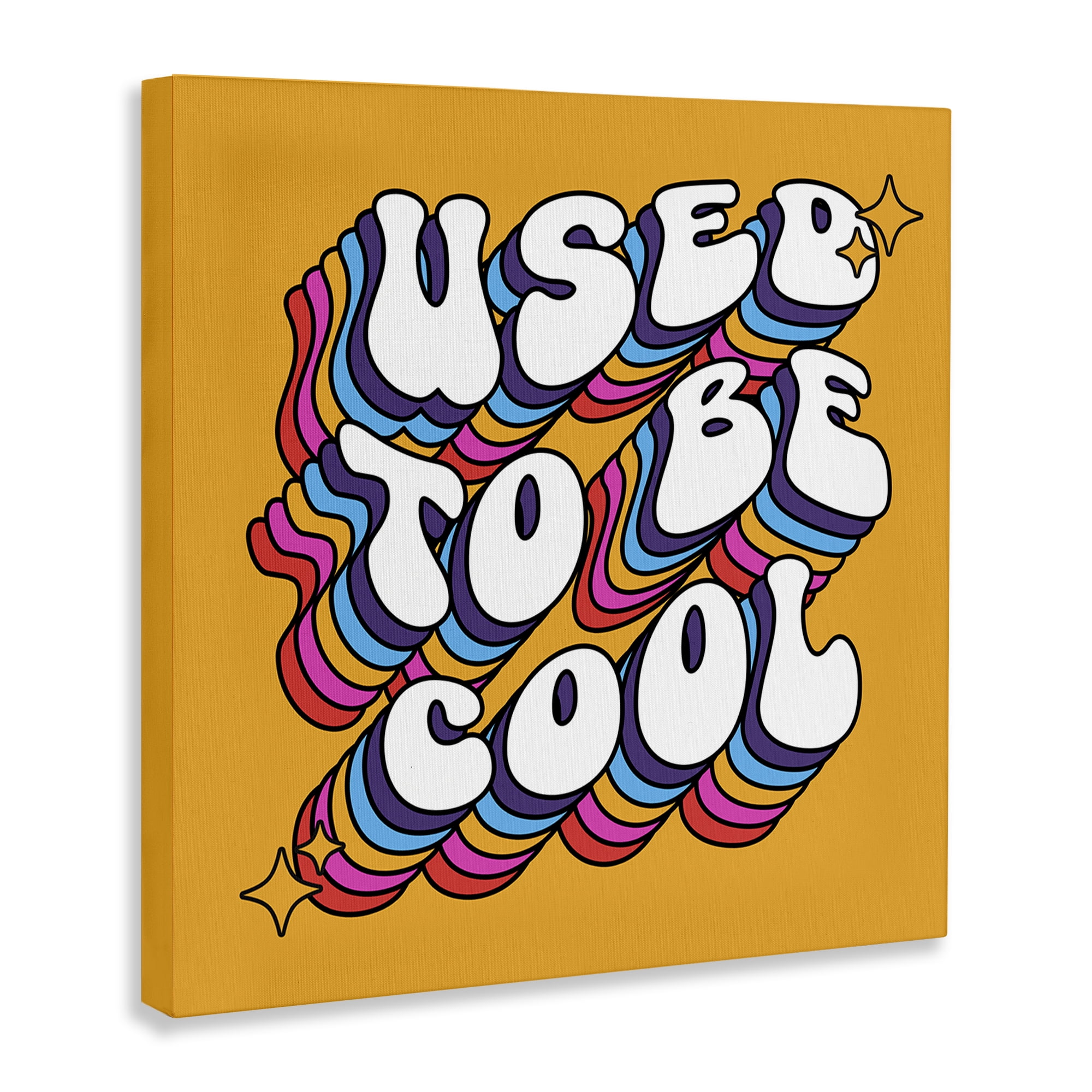 Stupell Industries Groovy Used To Be Cool Text & Numbers Painting Wrapped Canvas Art Print Wall Art, 36 x 36