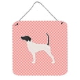 thumbnail image 1 of English Pointer Checkerboard Pink Wall or Door Hanging Prints, 1 of 1