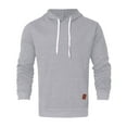 thumbnail image 2 of Hoodie Men Warm Long Sleeve Hoodie Hooded Sweatshirt Top Outdoor Sweatshirt Hoodies Pullover for Men for Fall and Winter, 2 of 5