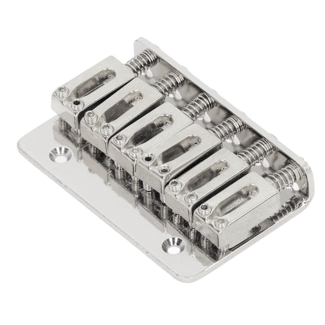 Guitar Fixed Saddle Bridge, 6 String Beautiful Looking Robust Decorative Guitar Hardtail Bridge Set For Maintenance Silver,Black,Gold