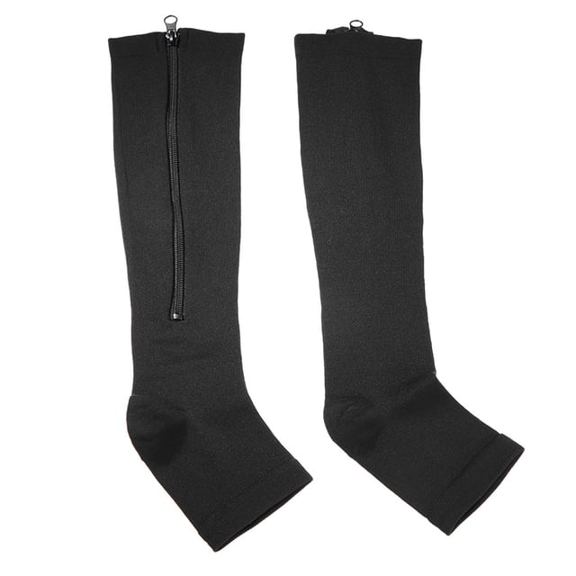 Calcetines de compresión BRILLAR deportivos para pantorrilla y rodilla alivio de varices negro XXL