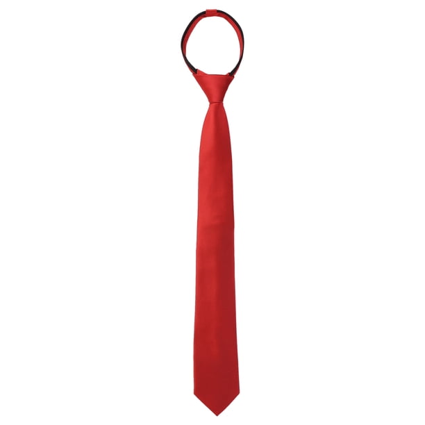 CORBATAS DE HOMBRE PREATADAS DE COLOR SÓLIDO INSPIRADOR CHIC PARA EL DÍA DEL PADRE, CORBATA CON CREMALLERA AJUSTABLE PARA NOVIO ROJO TALLA ÚNICA