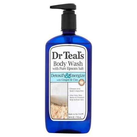 Dr Teal's Ultra Moisturizing Detoxify & Energize with Ginger & Clay Body Wash, 24 fl (Best Moisturising Shower Gel)