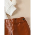 thumbnail image 6 of Biezeib Toddler Girls 2Pcs Fall Outfits Pom Long Sleeve Knit Tops + Leather Skirt Set Baby Clothes, 6 of 6