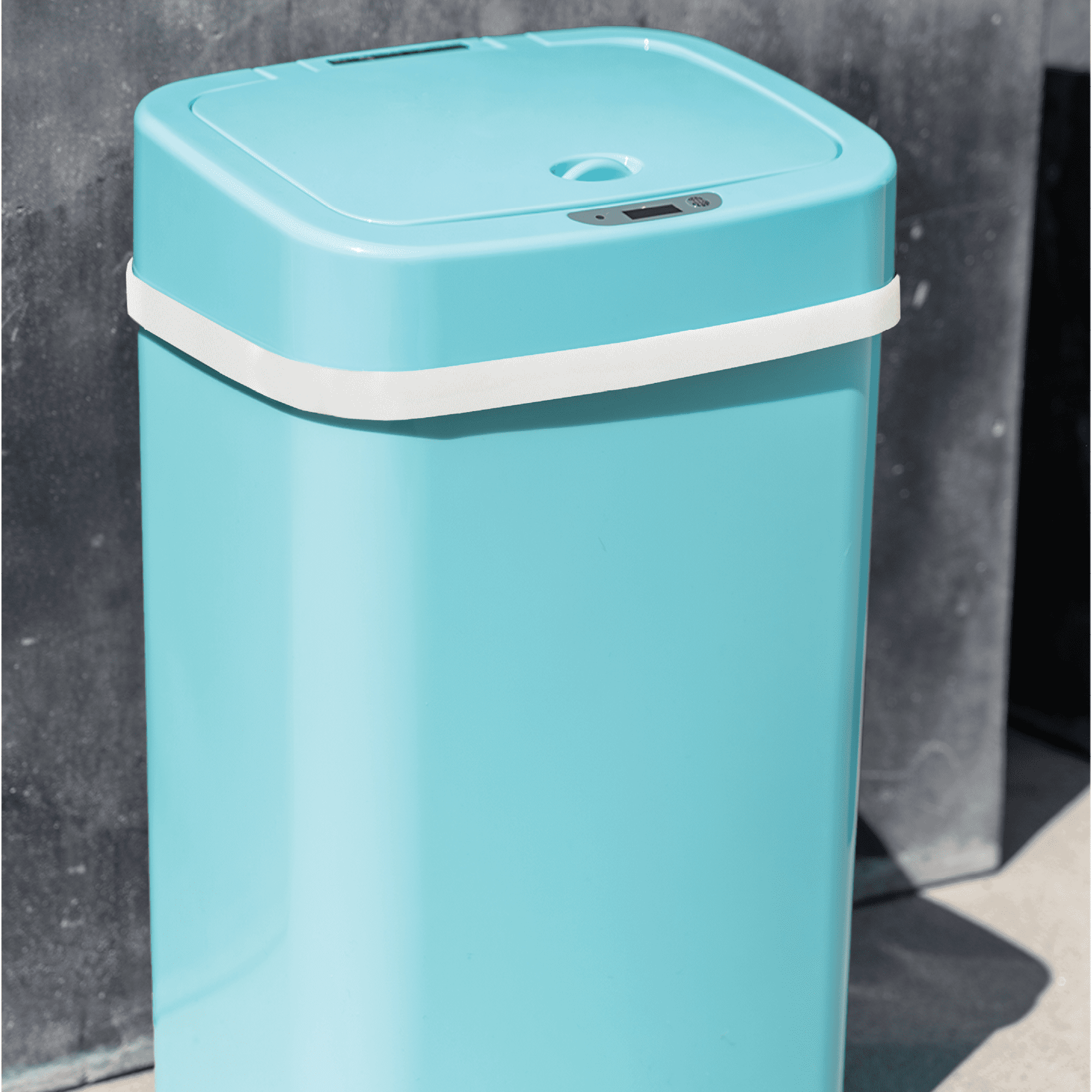 Nine Stars Automatic Nursery Trash Can, 4 Gallon Plastic, Motion Sensor Soft Close Lid Garbage Bin, Teal