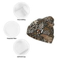 thumbnail image 3 of Yiaed Moose fox bear leaf tree Print Winter Beanie for Men Women, Fleece Lined Beanie Soft Warm Knit Hat Ski Stocking Cuffed Ca, 3 of 6