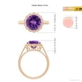 thumbnail image 6 of ANGARA Natural 2.45 ct Amethyst Scalloped Halo Ring in 14K Rose Gold for Women (Size-9mm) | February Birthstone, Birthday, Anniversary, Jewelry Gift for Women | Natural Amethyst Ring, 6 of 10