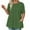 Green, variant on Uaswgudfs Women's Plus Size Short Sleeve Blouse with Arc Hem and Front Pockets - Lightweight Striped Top for Summer