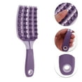 thumbnail image 3 of Unique Bargains 1 Pc Long Handle Hair Shampoo Brush for Head Massage 8.27"x2.76"x0.87" Purple, 3 of 6