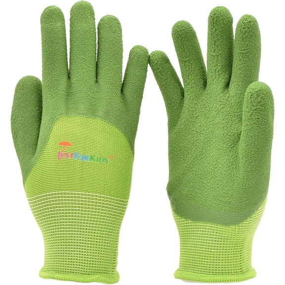 G & F JustForKids All-Purpose Gloves with Premium Micro-Foam Texture Coating, 1 Pack, Yellow/Green