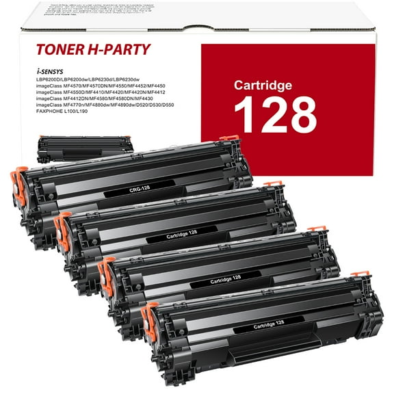 128 Toner Cartridge Black 4-Pack Compatible for Canon CRG 128 Toner Cartridge Canon 128 Black Toner Cartridge imageCLASS MF4550 MF4570DN MF4770N D530 D550 FAXFHONE L100 L190 Printer Ink (Black)