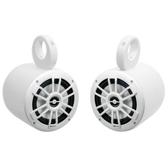 (2) MB QUART NF1-116 6.5" 80 Watt White Marine Wakeboard Tower Speakers For Boat