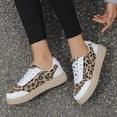 thumbnail image 7 of Womens Leopard Print Casual Flat Shoes Low Top Lace Up Sneaker Everyday Walking Footwear, 7 of 7