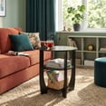 thumbnail image 3 of ZEXVIDA Round End Table with Storage Shelf,3 Tier Modern Side Table, Sofa Recliner Side Table,Accent Coffee Table,Nightstand for Living Room Bedroom for Small Spaces,19.7" D x 21.7" H (Black), 3 of 8