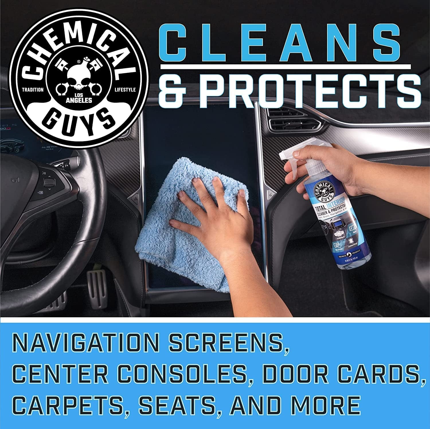 Chemical Guys HOL412 Complete Leather Cleaner and Conditioner Detailing Kit with Total Interior, for Cars, Home, Office, and More (Works on Natural, Faux Leather and More) 9 Items