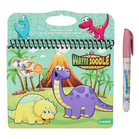 D Kids Reusable Water Wow Book, Magic Painting Pad With Doodle Pen, Early Learning Activity, Portable Travel Toy For Toddlers