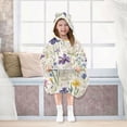 thumbnail image 7 of FORMRS Wearable Blanket Hoodie with Sleeves for Kids Cozy Flannel Sweatshirt, Blue Floral Rabbit, 7 of 7