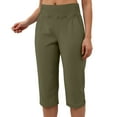 thumbnail image 4 of TTUHYWXI Capri Pants for Women Stretch High Waisted Crop Office Work Pants Summer Casual Capris Slacks Yoga Dress Pant (Army Green, XXL), 4 of 9