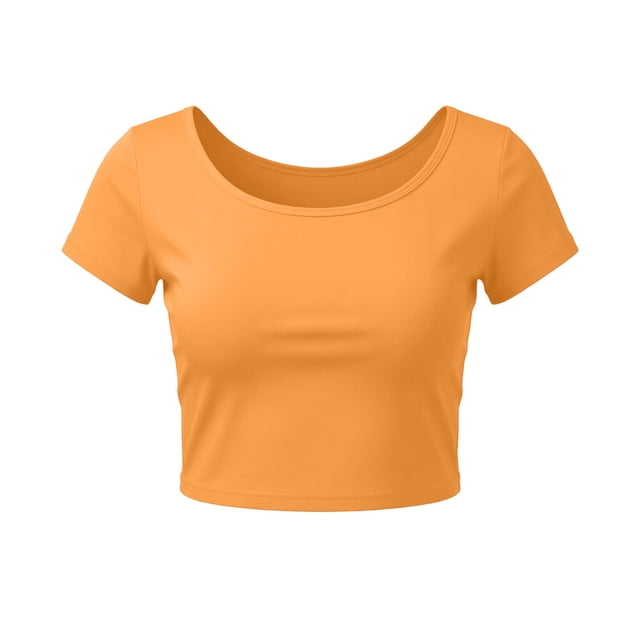 Craaazy T-Shirt d'Été Décontracté pour Femmes, Coupe Ajustée, Couleur Unie, Col Rond, Manches Courtes - T-Shirt Court en Mélange de Modal