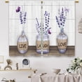 thumbnail image 5 of Farmhouse Purple Lavender Kitchen Curtains Bottle Rustic Country Flower Small Short Cafe Window Curtains Floral Plank Rod Pocket Bathroom Window Drapes Treatment Tier Curtains (27.5x36 Inch), 5 of 6